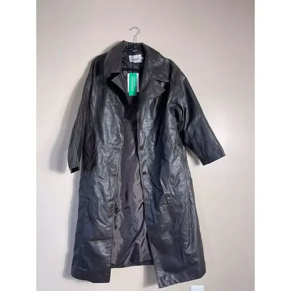Deadwood Kara Recycled Leather Coat Size 36